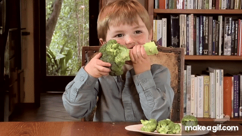 Boy Eating Brocolli on Make a GIF